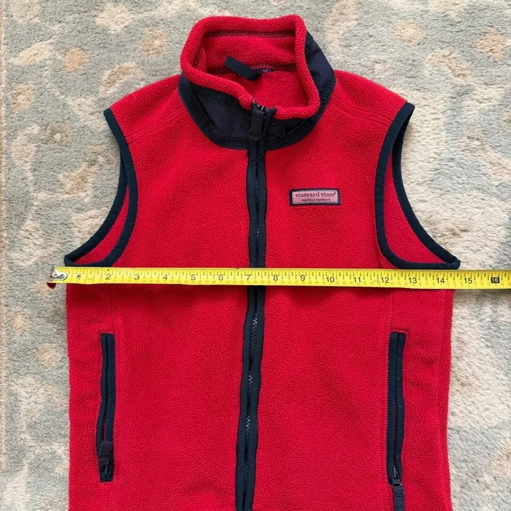 Vineyard Vines Fleece Vest Red and Blue Boys Size 6